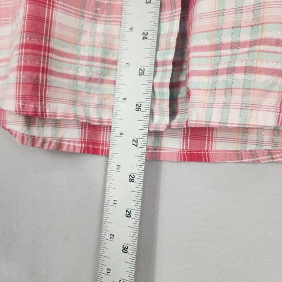 Twenty X Tailored Fit Pearl Snap Western Shirt Women's XXL Pink Plaid Bling - Picture 5 of 7
